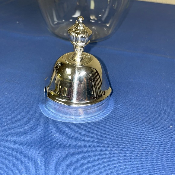 Vintage Kent Silversmith Glass Pitcher Carafe + Silver Pedestal Warmer Stand - Picture 10 of 13